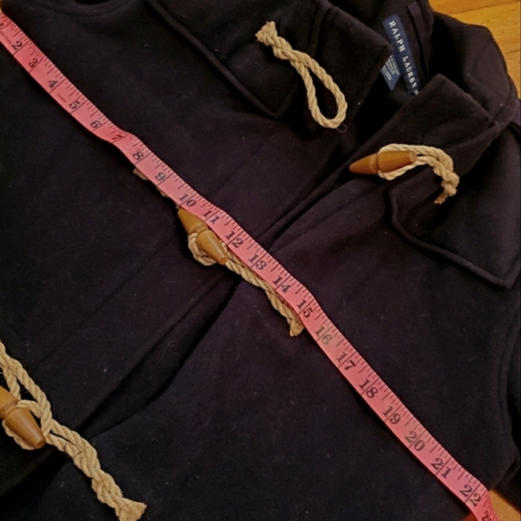 Ralph Lauren Hooded Double-faced Wool Duffel Coat. Blue/black. Women size M. - Picture 8 of 11